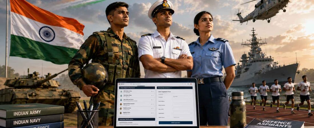 Latest Defence Recruitment 2026: Army, Navy & Air Force Vacancies, Eligibility & Apply Online