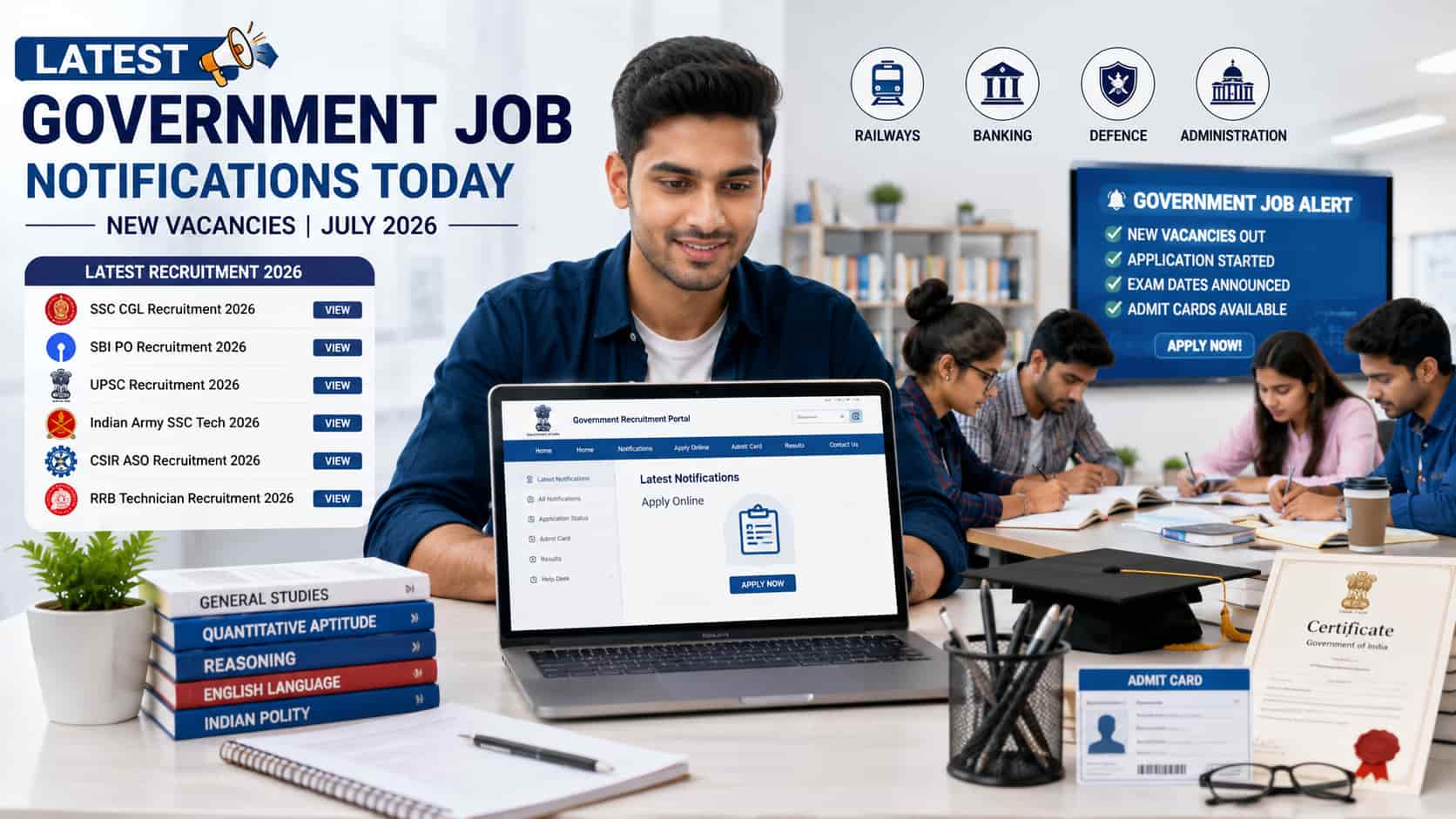Latest Government Job Notifications Today: Top New Govt Vacancies Released in July 2026