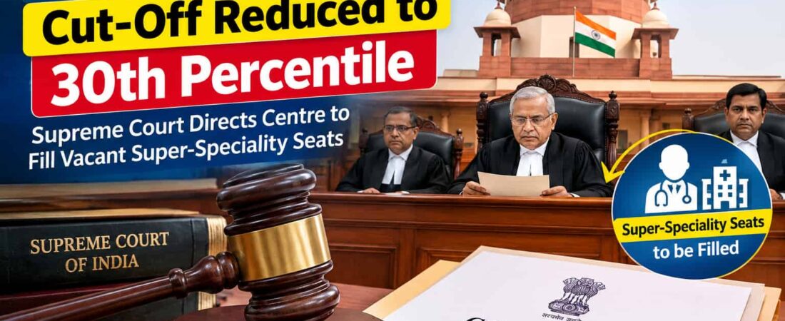 NEET SS Cut-Off Reduced to 30th Percentile: Revised Qualifying Cut-Offs Announced