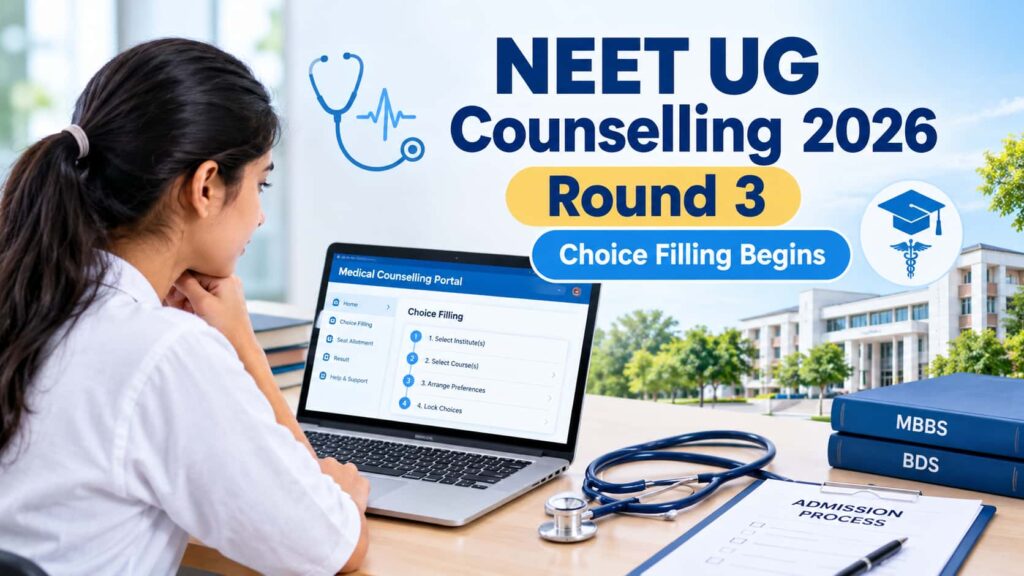 NEET UG Counselling 2026 Round 3 choice filling begins