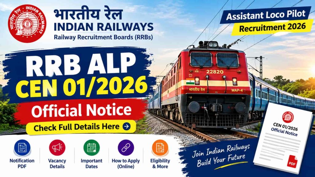 RRB ALP CBT 1 Exam Date 2026 Official Notice